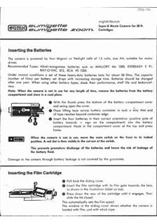 Eumig Eumigette Zoom manual. Camera Instructions.